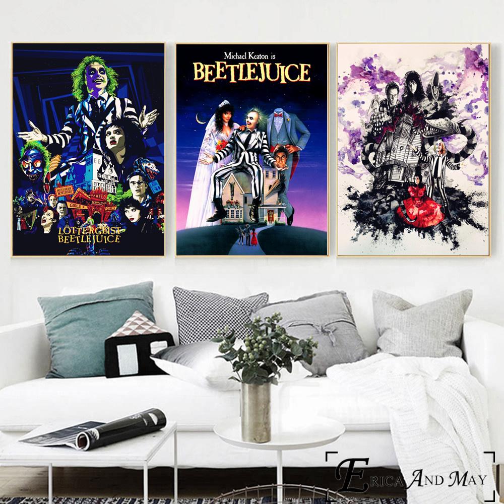 

Beetlejuice Винтажное кино Произведение искусства Настенное искусство Холст Живопись Плакат для домашнего декора Плакаты и принты Без рамок Декоративные картины