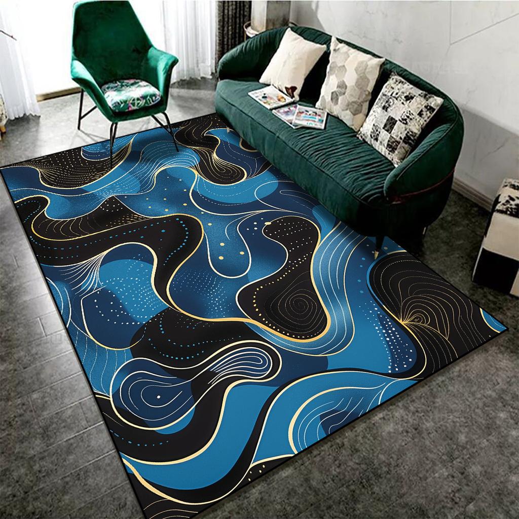 Nordic Abstract Living Room Carpet Decoration Home Large Area Easy Clean Sofa Area Floor Mat Bedroom Study Lounge Anti-slip Rugs