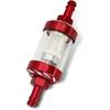 Motorcycles Fuel Filter, 1/4" Inline Fuel Filters, Transparent Tempered Glass Alloy Oil Filter Cup, Universal for ATV, Motorcycles, Dirt Bike (Red)