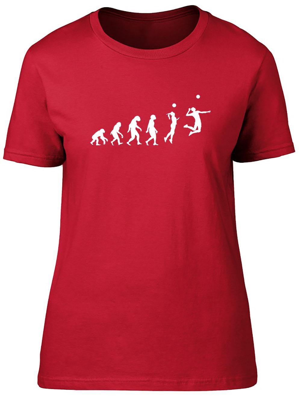 Evolution of Volleyball Fitted Unisexs Ladies T Shirt 2XL