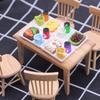 Handcrafted Miniature Wooden Table And Chair Set For Dollhouse Creative Play And Dining Room Scene Display Accessory