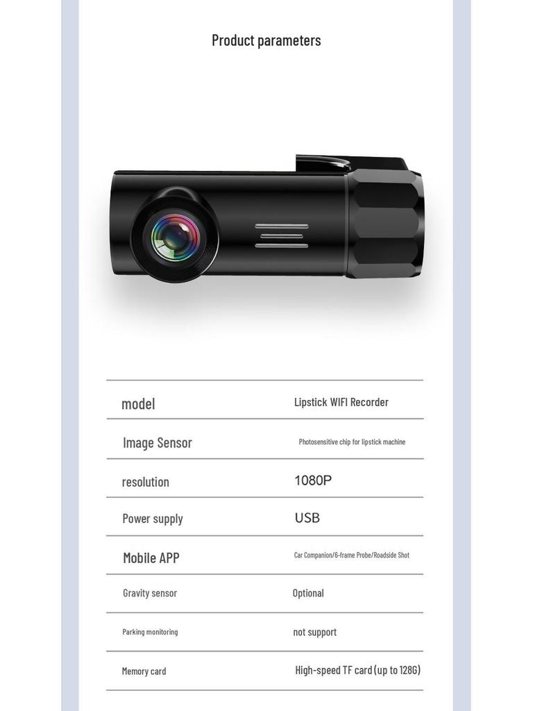1080P HD WiFi Dash Cam with Universal Mobile Phone Connectivity and Gift Feature