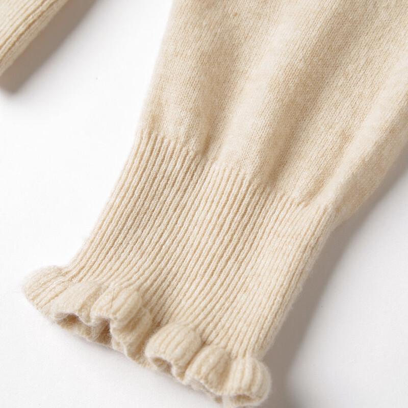 Women's Pure Wool Ruffle Half-Turtleneck Sweater