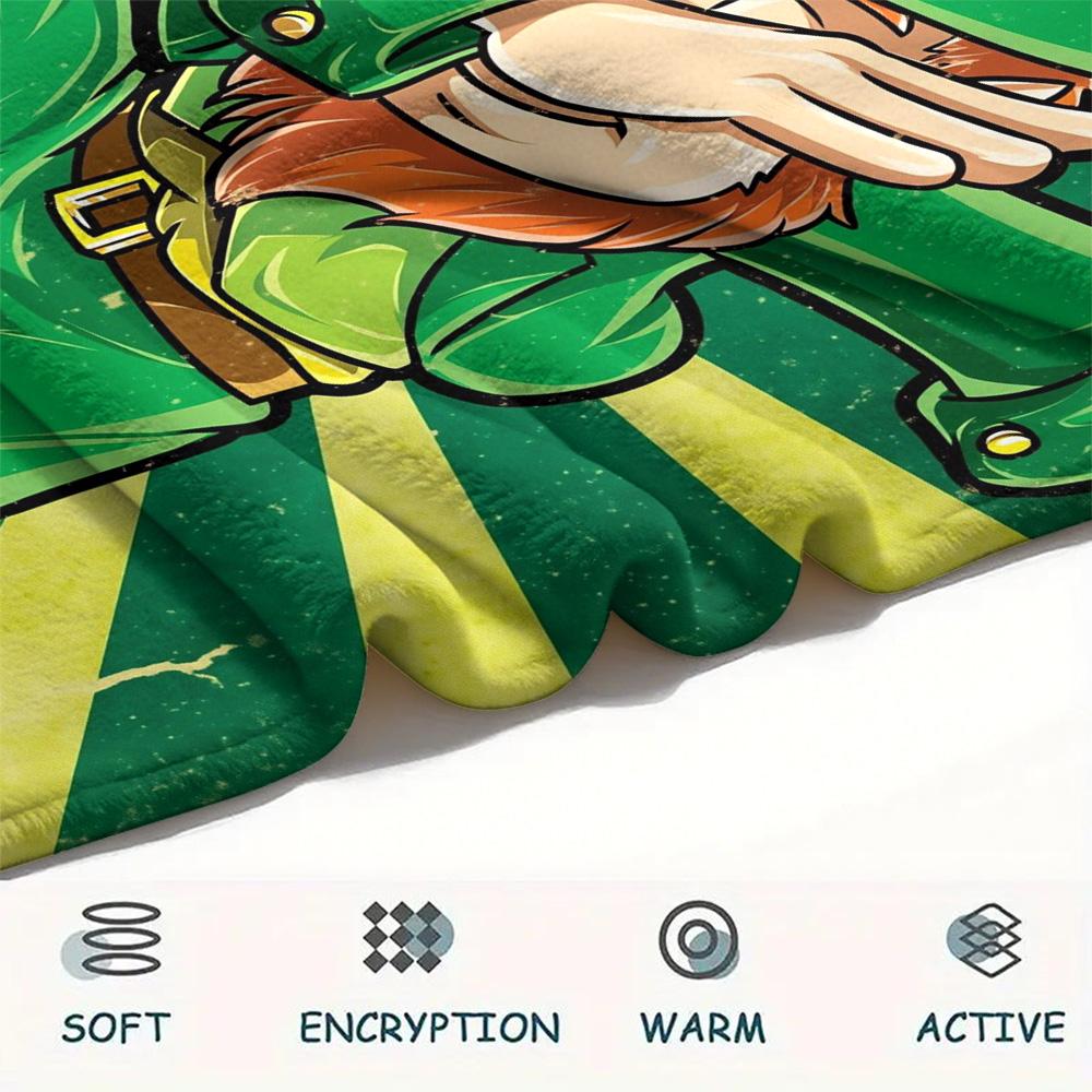 St. St. Patrick's Day Flanelldecke mit Aufdruck, Hohe Qualität, Bequem für alle Jahreszeiten, Heimdekoration, Wärme und Komfort