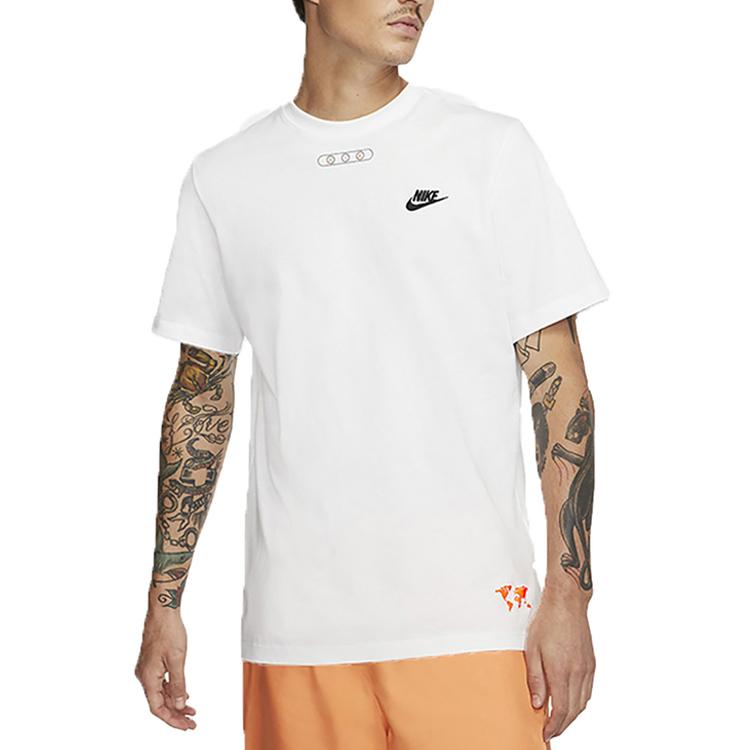 Nike Global Earth Print Short Sleeve T-Shirt Men Tops White CT6541-100