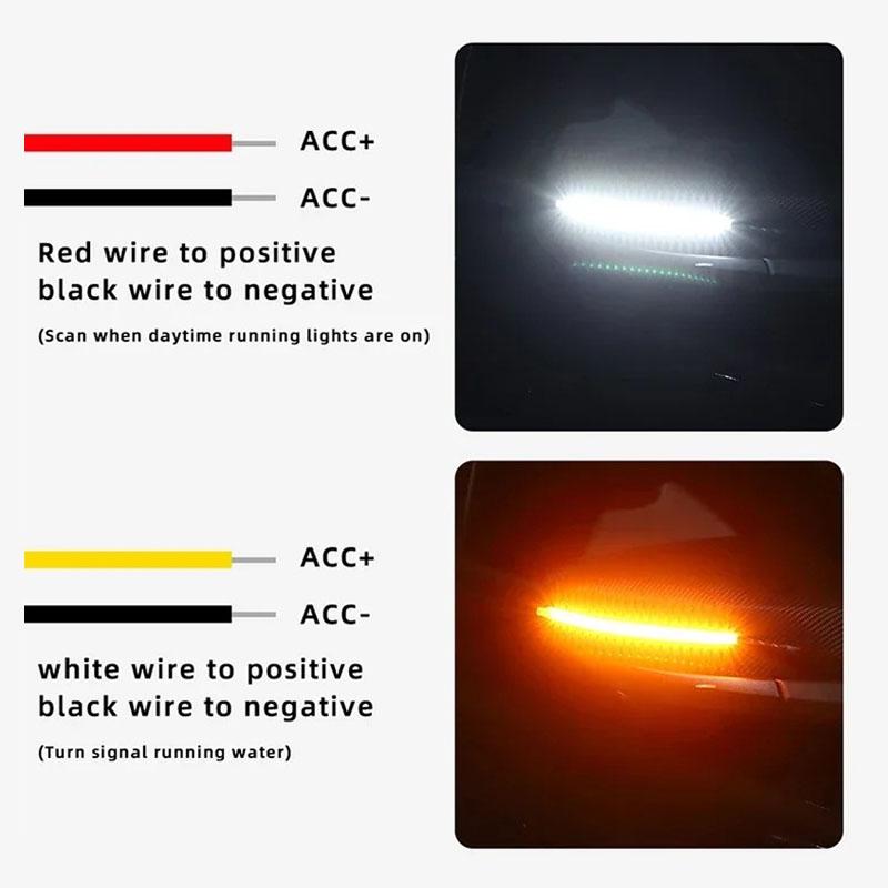 2Pcs Car Rearview Mirror Indicator Lamp DRL Streamer Strip Flowing Turn Signal Lamp Auto Headlight Strip Car Lighting 12V
