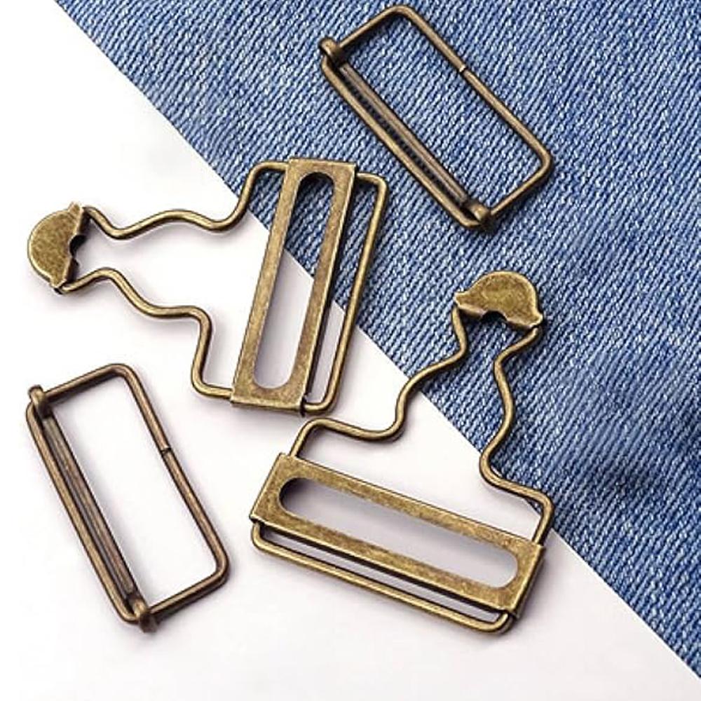 5 Sets Overalls Buckles Metal Suspender Replacement with Adjustable Slide Buckle for Jeans Suspender  Pants DIY Sewing Supplies