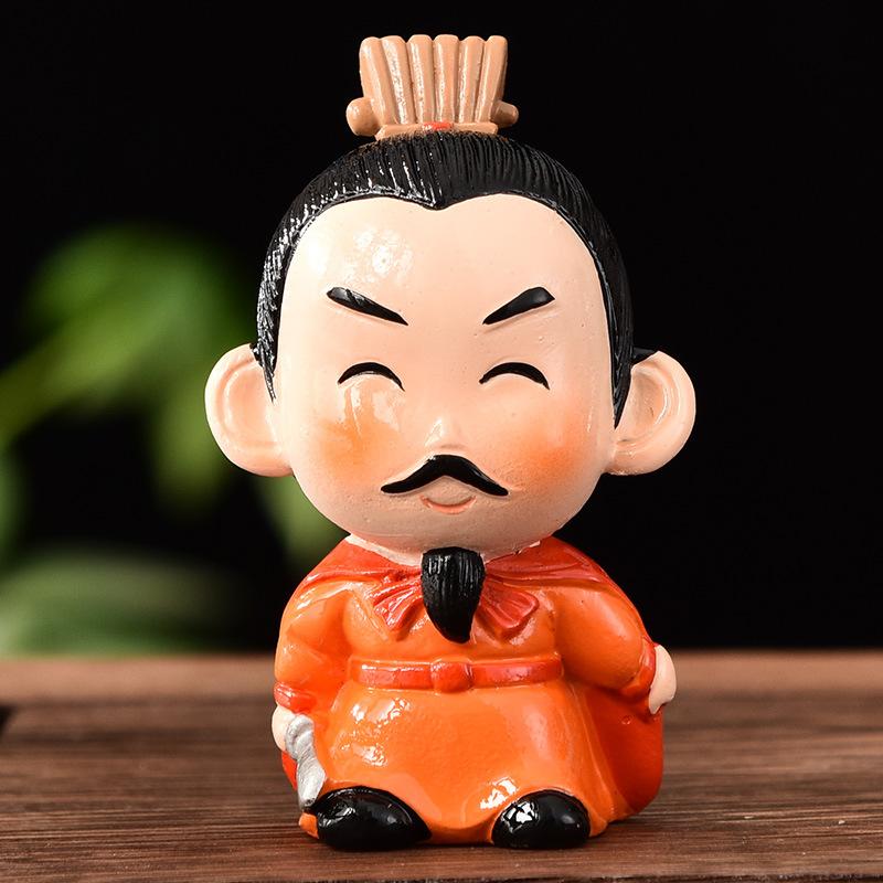 Three Kingdoms Figures Figurines Cartoon Ceramic Handicraft Home Decoration Ornament Character Statue Model Desk Gift Souvenir