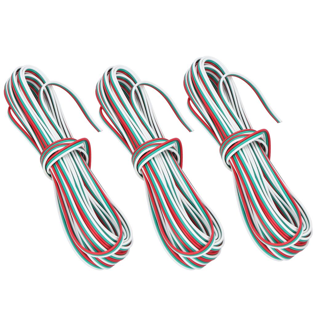 3pcs 32.8ft 3?Pin Extension Cable Pure Copper Core 22# Connection Cord Wire for LED Strip Light