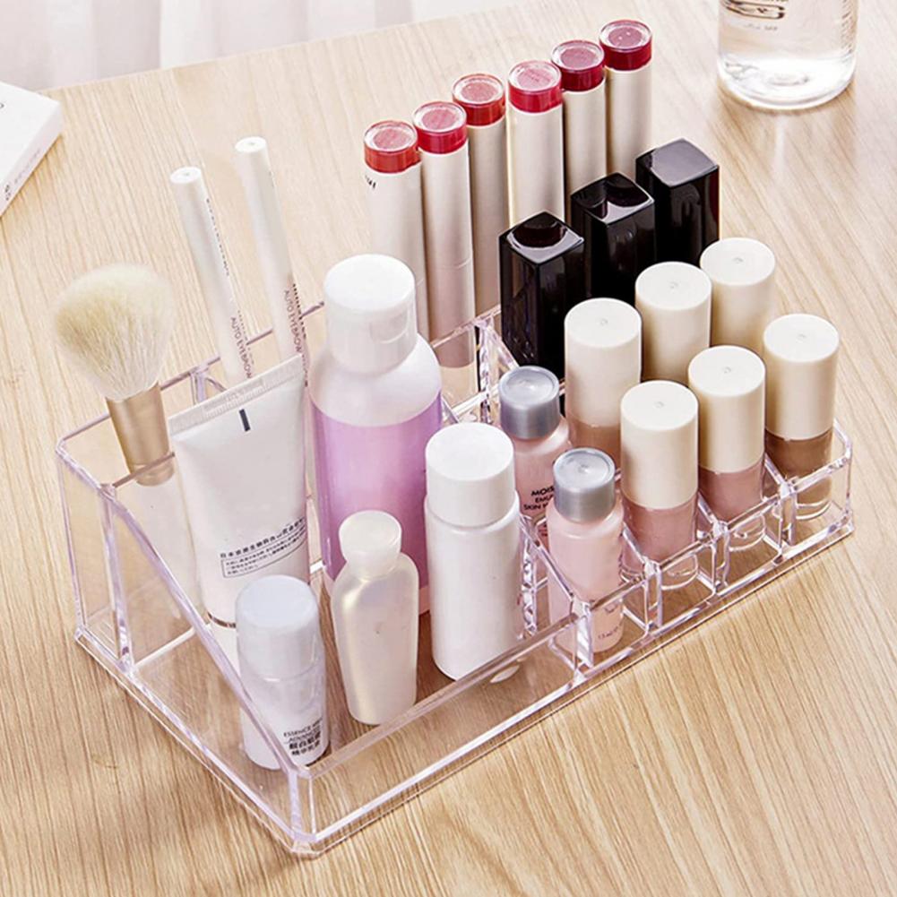 Velký organizér na parfémy Odolný průhledný organizér na make-up s přihrádkami Kosmetický úložný box na rtěnky, oční linky, štětce