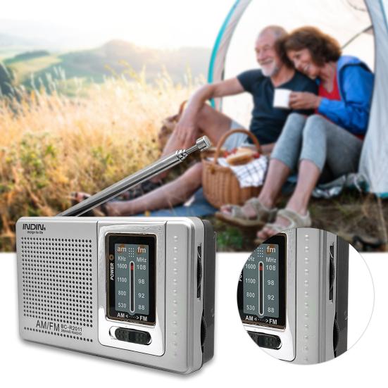 BC-R2011 FM World Receiver Telescopic Antenna Great Reception Easy to Carry Mini Portable Pocket AM FM Radio for Entertainment