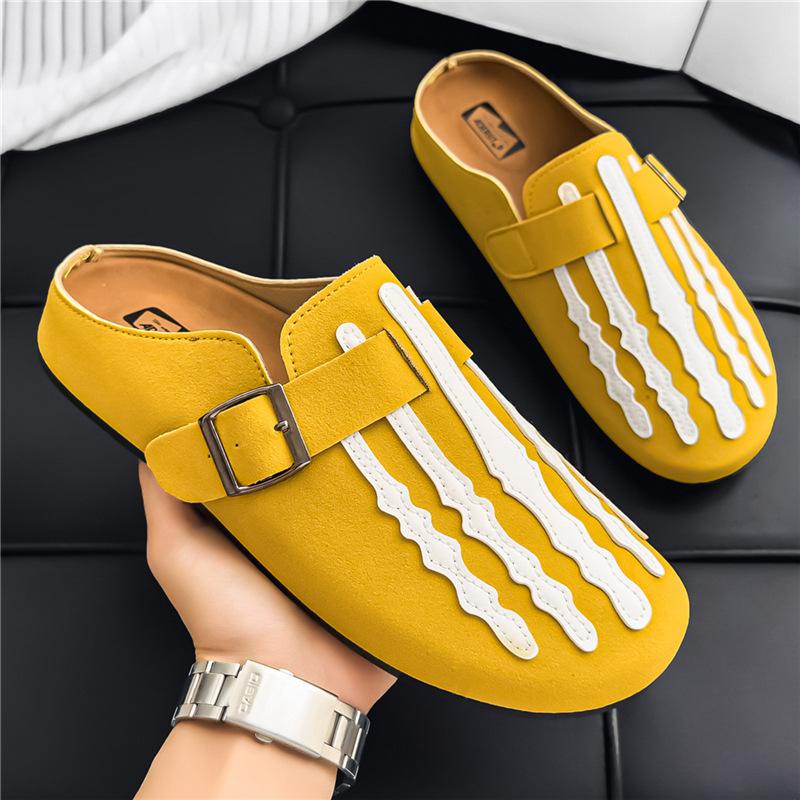 Clogs for Men Casual Cork Shoes Comfortable Slip On Indoor Outdoor Closed Toe Slides With Adjustable Buckle Men's Footbed Mules with Arch Support