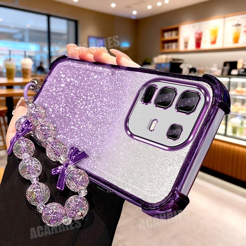 Star Lanyard Wrist Strap Plating Glitter Shockproof Silicone Case For Infinix Note 40 50 Pro Plus Smart 10 9 8 7 6 5 Back Cover