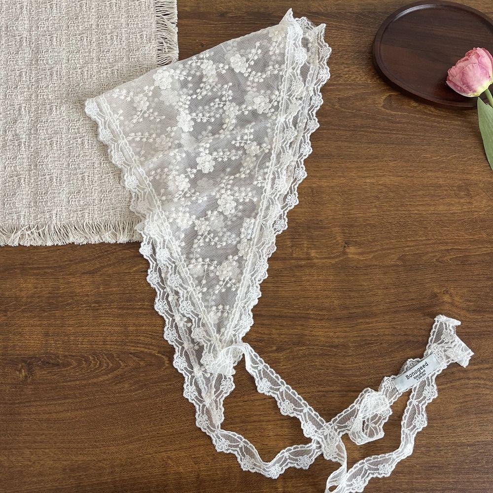 Embroidered Lace Triangle Scarf Ethnic Style Skirt Curtain  Scarf Accessories