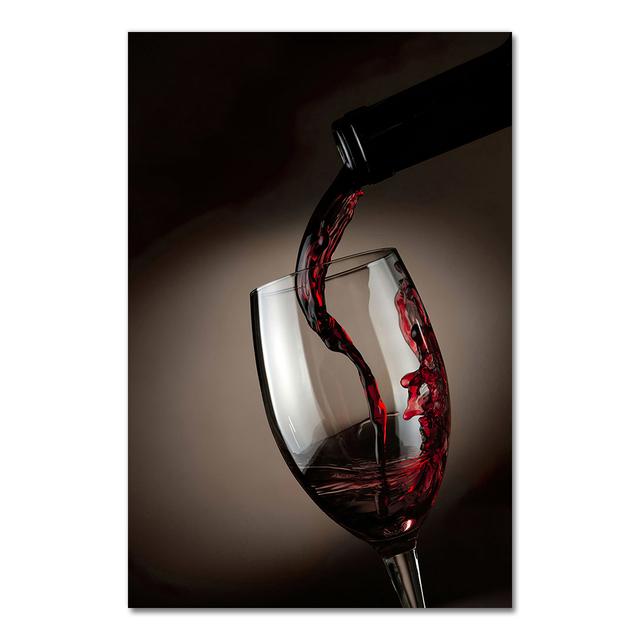 Red Wine Glass Oil Painting Prints Poster Modern Canvas Art Bar Restaurant Kitchen Wall Decoration Dinning Living Room Decor No Frame