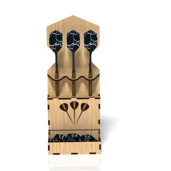 New darts storage device, a wooden handicraft display for home living room darts storage rack
