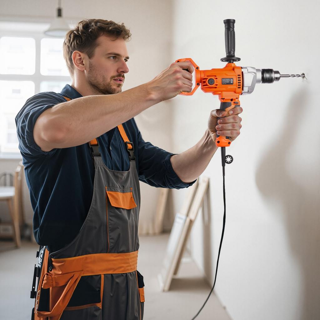 VEVOR Drill Mixer, 12.7mm Corded Electric Drill Mixer Set, 0-850RPM 3.2A Mixing Drills