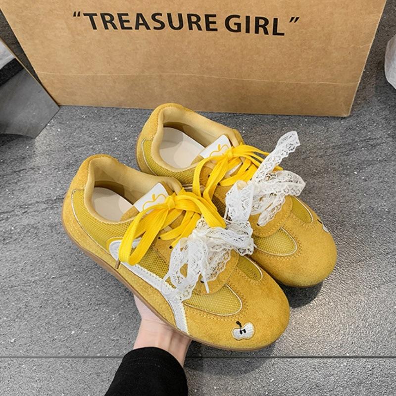 

Ретро кроссовки Red Apple для тренировок, женские, 2025 новинка, модные, универсальные, сетчатые, дышащие, на плоской подошве, повседневные, обувь Форреста Гампа 40 жёлтый