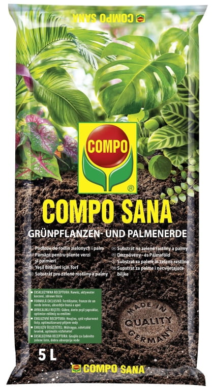 Compo Sana Substrate for Green Plants and Palms 5L A mixture of peat, perlite and dolomite