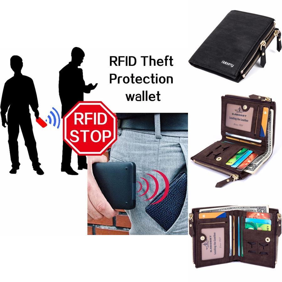 Premium Quality Rfid Theft Protection Coin Bag Zipper Men Wallet For Modern Lifestyles
