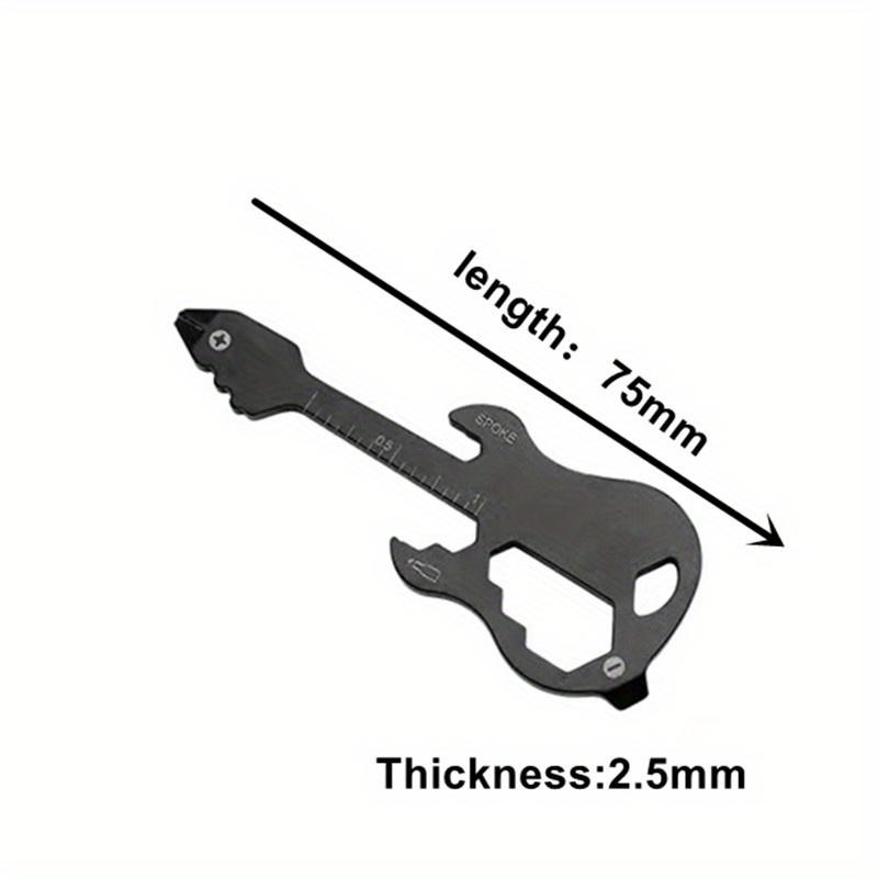 1pc Multipurpose Screwdriver Electric Guitar Shaped Slotted Key Chain Opener Mini Outdoor Camping Repair Kit