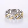 Huitan Metallic Chain Rings Men and Women Simple Design Hip Hop Party Cool Accessories Versatile Punk Style Jewelry Couple Rings
