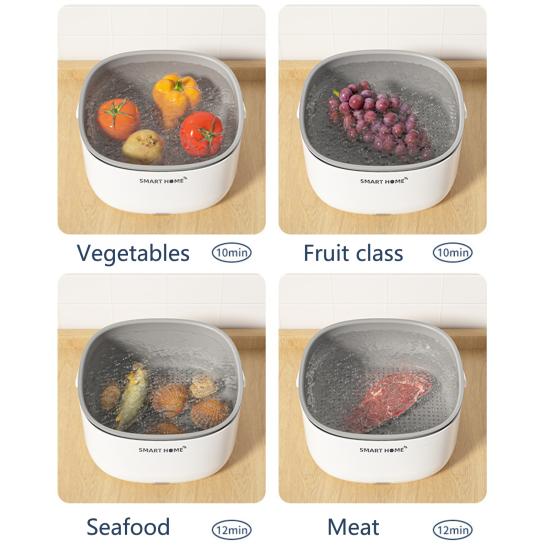 Fruit Vegetable Purifier Machine IPX7 Waterproof Ion Purification Technology Leak-proof Food Washing Machine