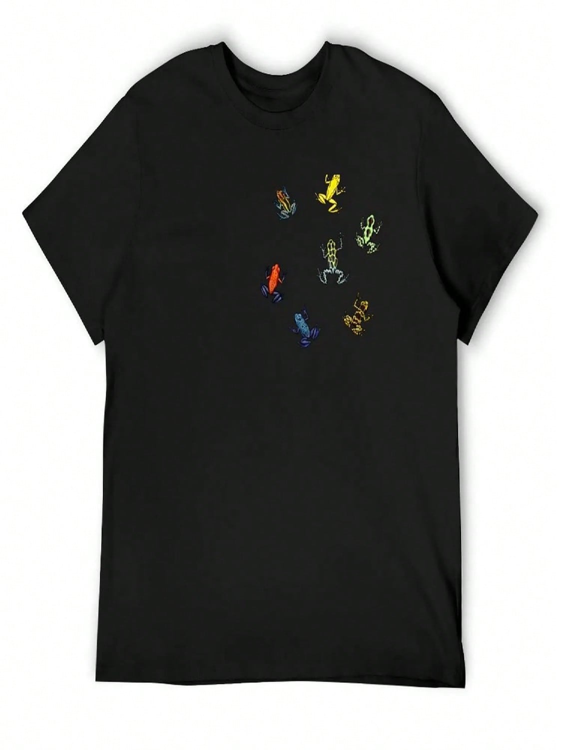 Dendrobates Frog Pattern T-Shirt Aesthetic Clothes Funny Shirt Cotton Graphics Black T-Shirts For Men S разноцветный