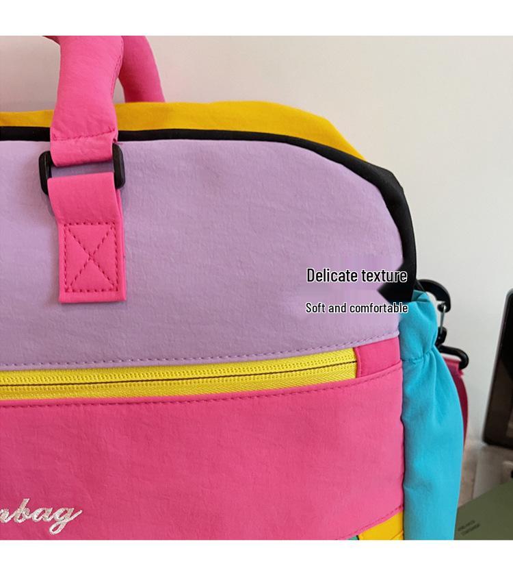 Women's High-End Color Block Fitness and Travel Bag - Large Capacity, Handheld, Perfect for Commutes and Business Trips