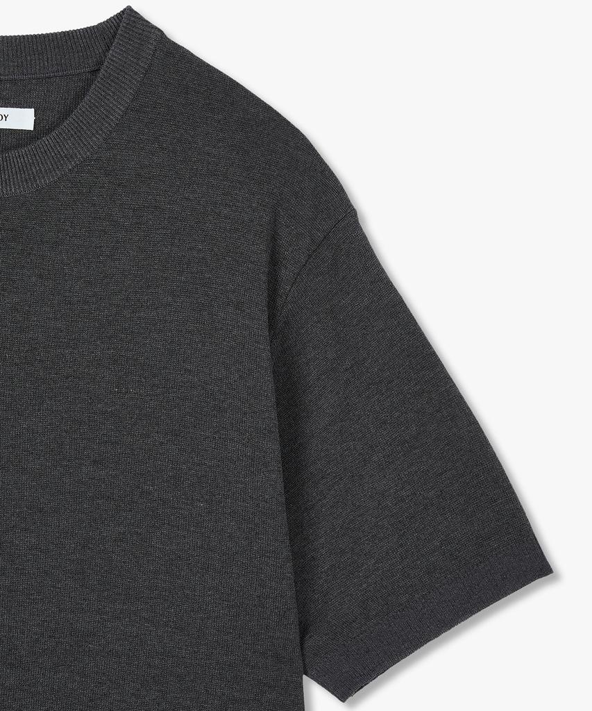 STUDIO TOMBOY [Men] Semi-Overfit Round Neck Short Sleeve Knit_Charcoal 9156252215