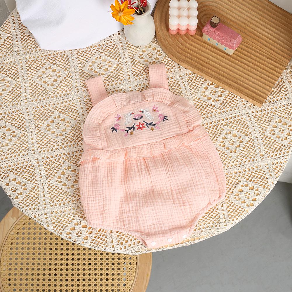 

2024 Девочки Слинг Ромпер: Летний комбинезон для новорожденных 66 CM