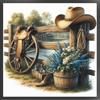 Westlicher Cowboy-Aufdruck Kreuzstich-Set DIY 11CT Stickerei Handwerksset Heimdekoration