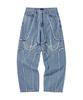 LIBERE Destroyed Cross Denim Pants / Blue