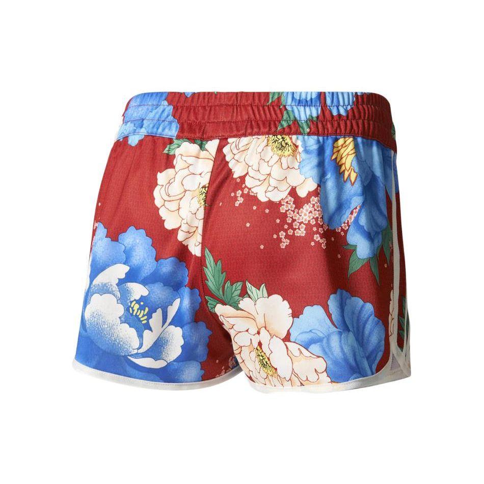 Adidas Originals Floral Pattern Sports Shorts Women Shorts Red BJ8419