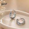 Minimalist Geometric Jewelry 1 Pair Twisted Hoop Earrings for Women