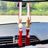 Buddha Rear View Mirror Accessories Hanging Charms, Tassels Car Hanging Ornament, Cute Car Accessories for Women/Men, Fo Bao Ping an