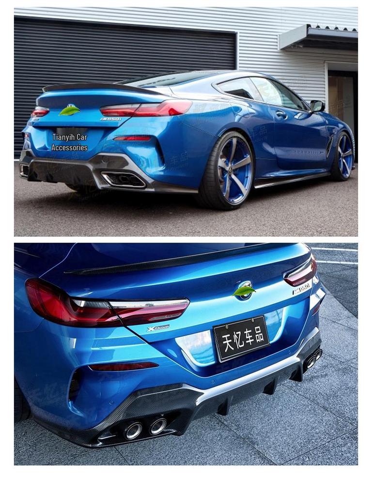 BMW 8 Series G14 G15 G16 840i 3D Style Carbon Fiber Rear Tail Diffuser Body Kit
