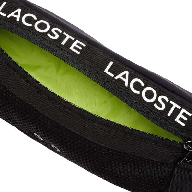 Lacoste Casual Versatile Comfortable Nylon Waist Bag Medium Unisex bags Black NU3798UH-000