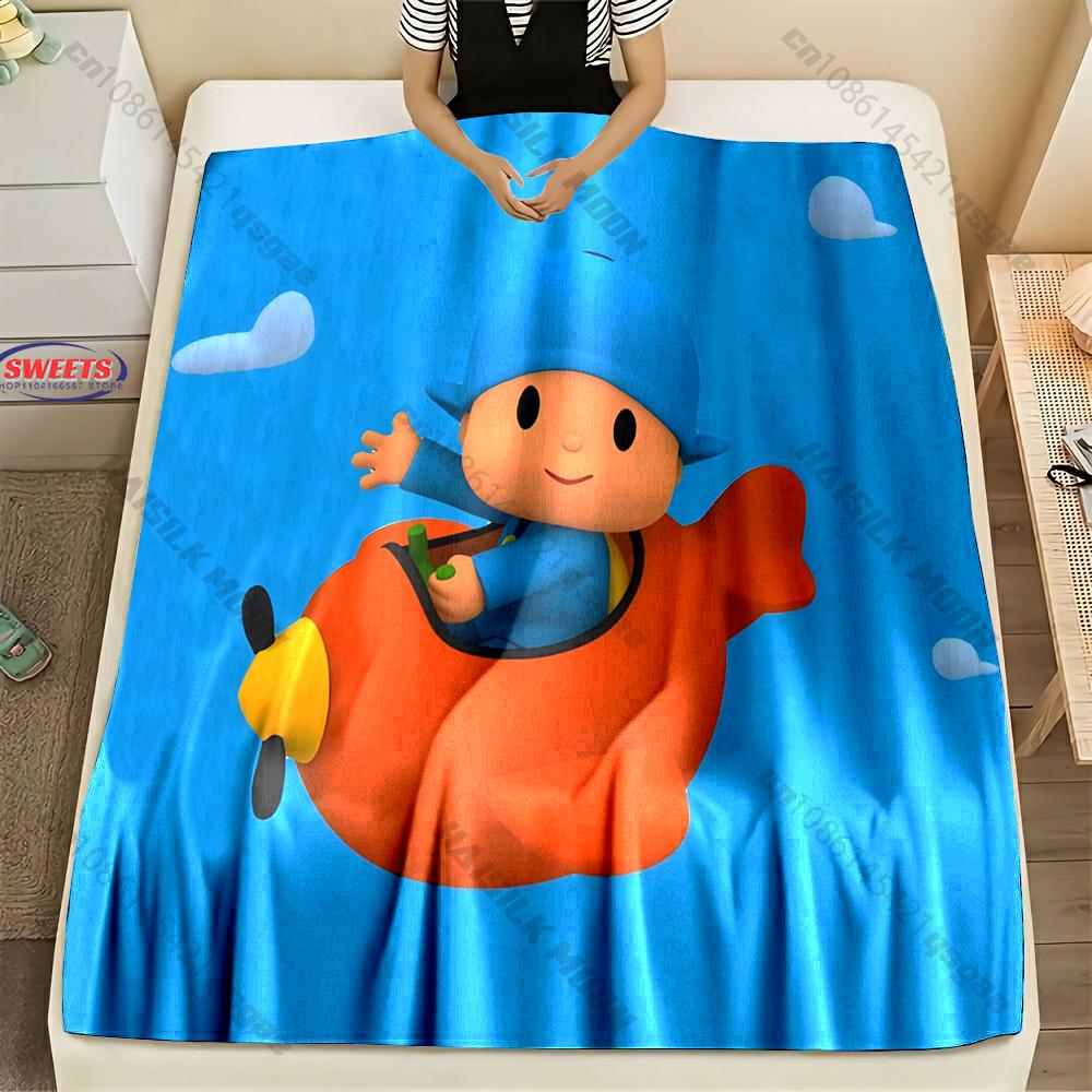 Cute P0c0y0 Theme Print Blanket Warm Soft and Comfortable Home Travel Blanket Sofa Bedding Cover Blankets Gift for Boys Girls