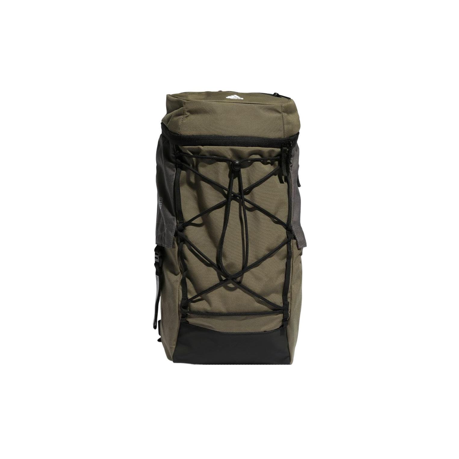 Adidas Sports Casual Zipper Adjustable Shoulder Strap Backpack Unisex Backpack Olive-Green IC4979 Olive Green