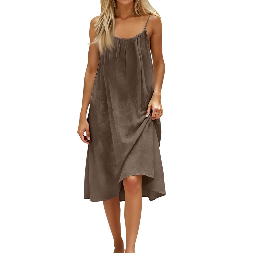 Women's Backless Strapless Dresses, Backless Loungewear Dress, Sleeveless, House Dress, Long Dress With Back Bow