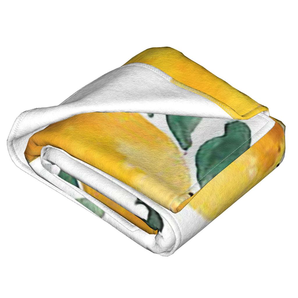 Handbemalte gelbe Zitrone Aquarell Decke Leichte Flanell Überwurfdecke für Zuhause Schlafzimmer Outdoor Decken Tagesdecke Steppdecke