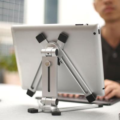 Aluminum Foldable Tablet Stand with Ergonomic Design for Posture Phone Desktop Stand for and Adjustable Height and Portable Stability, Non-Slip,