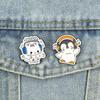 Music Lover Enamel Pins Cartoon Cat Penguin Headphone Brooches Lapel Badge Cute Sweet Animal Jewelry Gift for Friends