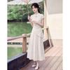Elegant New Chinese Style Short-Sleeve Midi Dress