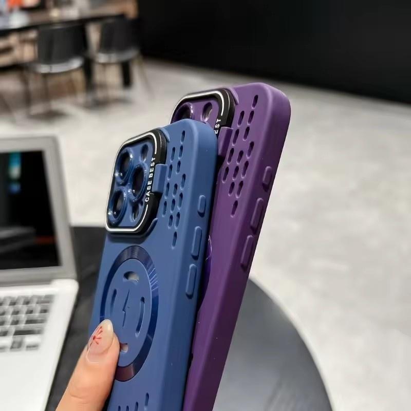Breathable Soft Back Case for iPhone 17 16 15 14 13 12 11 Pro Max Plus Cooling Heat Dissipation Magnetic Phone Cover for Magsafe