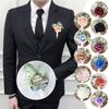 Flowers Wedding Corsage Pins White Pink Groom Men Wedding Witness Marriage Accessories Groom Boutonniere Wedding Classic Flower
