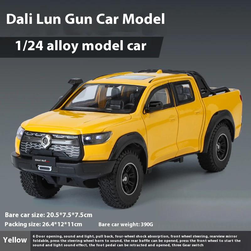 1:24 Great Wall Motor GWM Cannon POER Off Road SUV Alloy Diecast Car Model Sound & Light Boutique Decorative Interior Decoration
