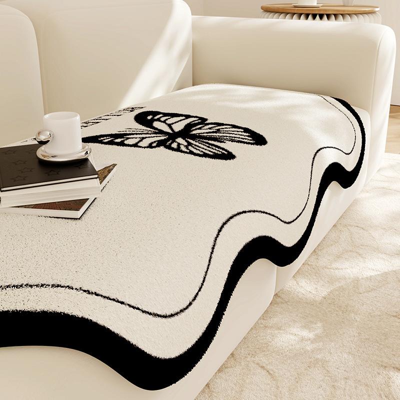 

Плюшевая диванная подушка неправильной формы, утолщенная нескользящая ткань для чехла на диван для гостиной, тканевый чехол для дивана, чехол для дивана 90*90cm