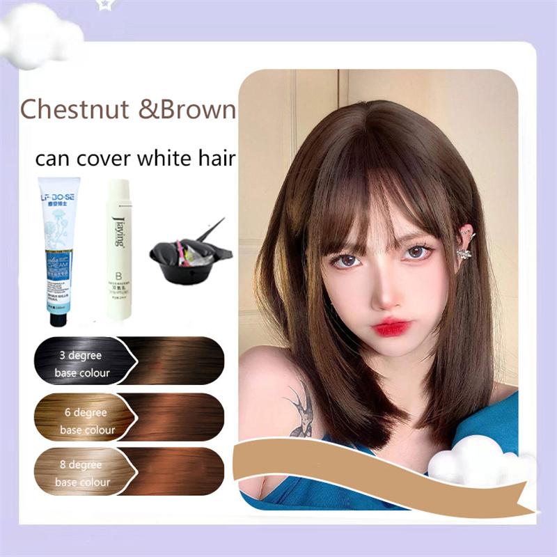Modisches neues Haarfärbemittel mit Pflanzenextrakten für Männer, Frauen, Studenten, Haarfärbemittel in Schwarz, Blau und Braun, Haarfärbemittel-Set, Haarfärbemittel kann weißes Haar für ältere Menschen abdecken